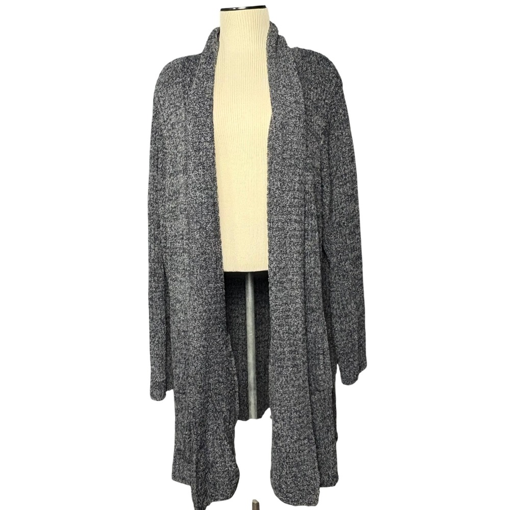 Barefoot Dreams CozyChic Lite Open Front Gray‎ Cardigan Women 3X Soft Minimalist - Picture 2 of 15